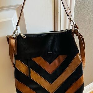 Relic Black and Brown Chevron Women's Bag